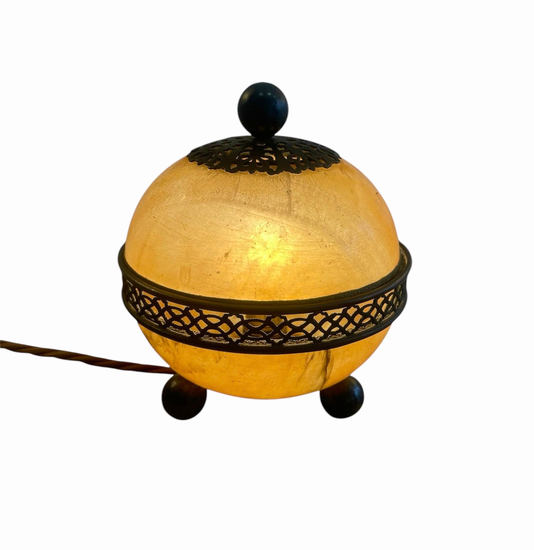 Mid-20th Century 1920s French Alabaster and Brass table light