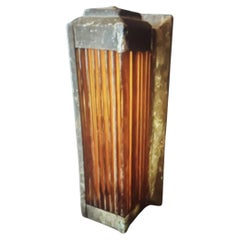 Antique 1920s French Art Deco Amber Glass Tube/ Brass Encased Wall Sconce style Petitot