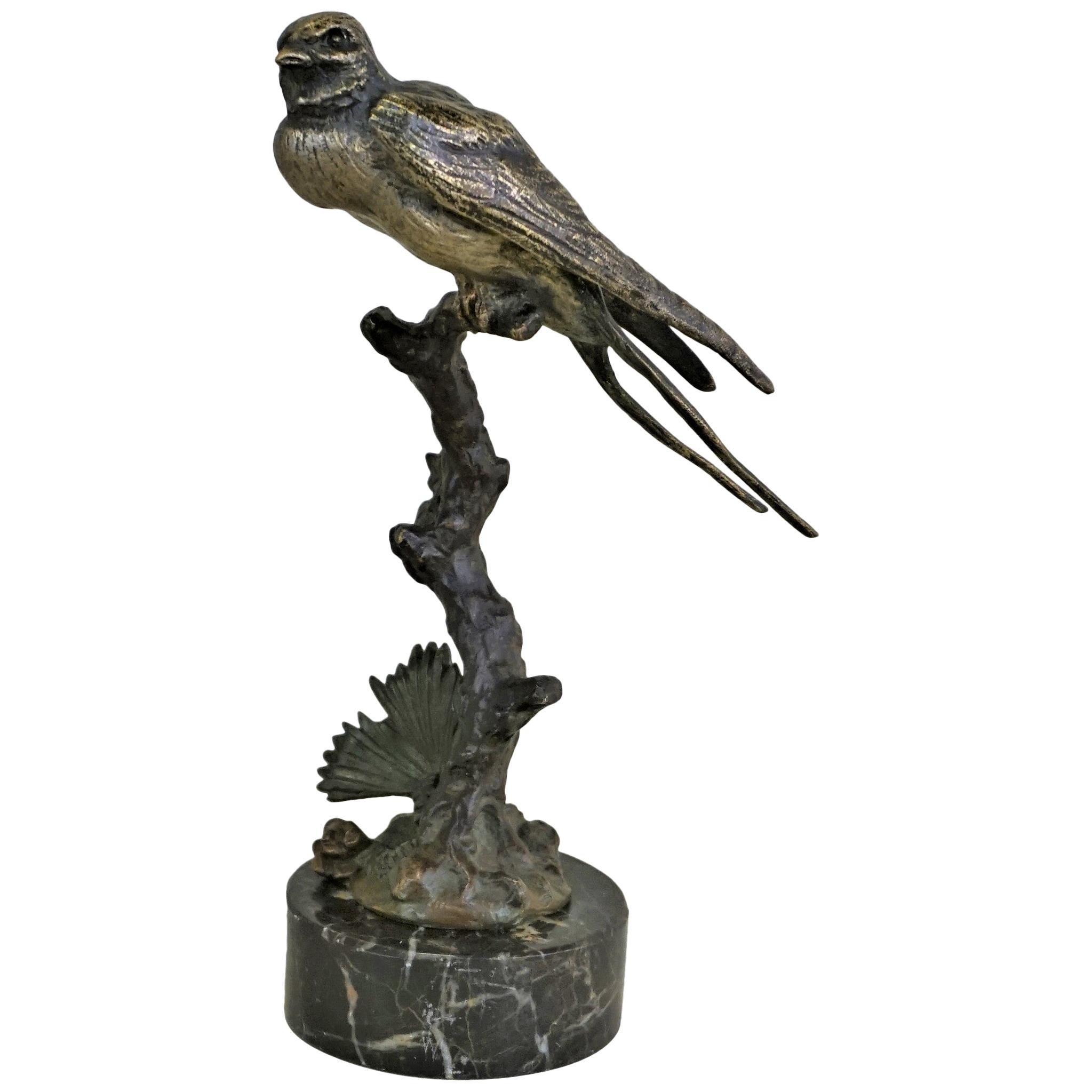 1920s French Art Deco Bronze Bird Sculpture