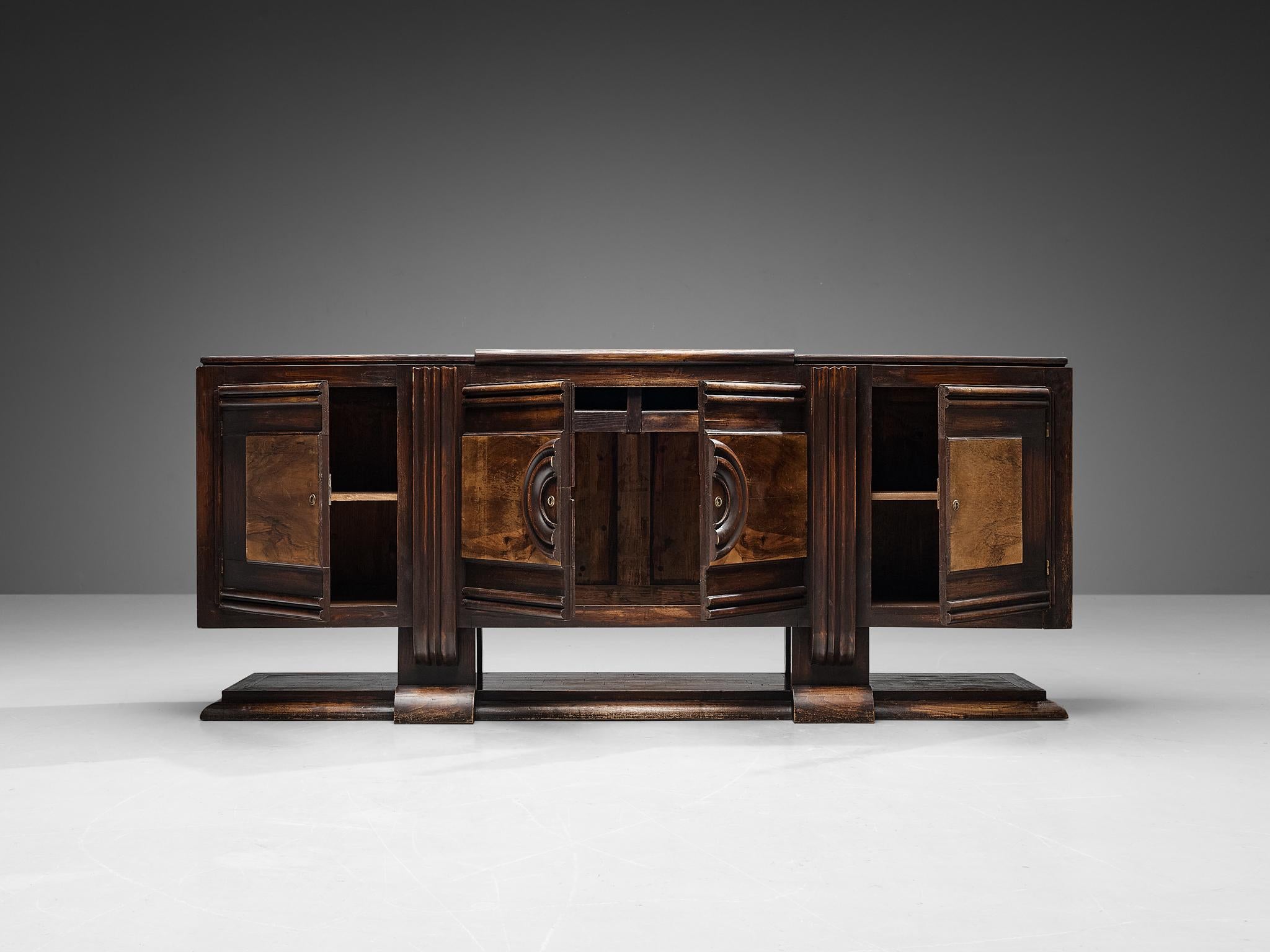 1920s French Art Deco Credenza in Stained Ash and Walnut 6