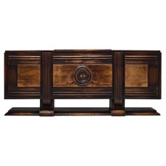 1920s French Art Deco Credenza in Stained Ash and Walnut
