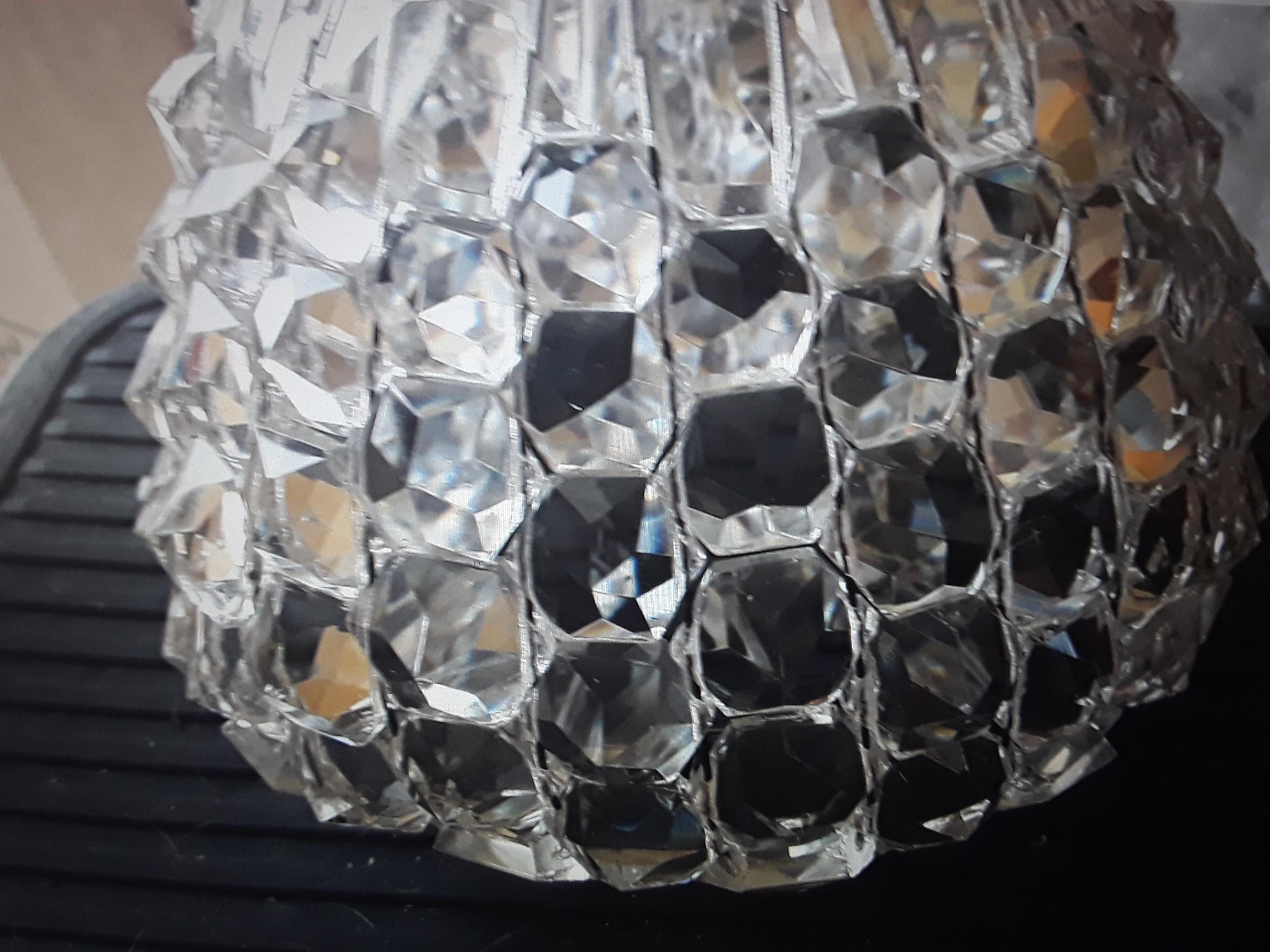 1920's French Art Deco Cut Crystal Flush Mount Shade Fitter 3 inch For Sale 2