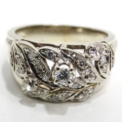 Art Deco Platinum Diamond Cocktail Ring