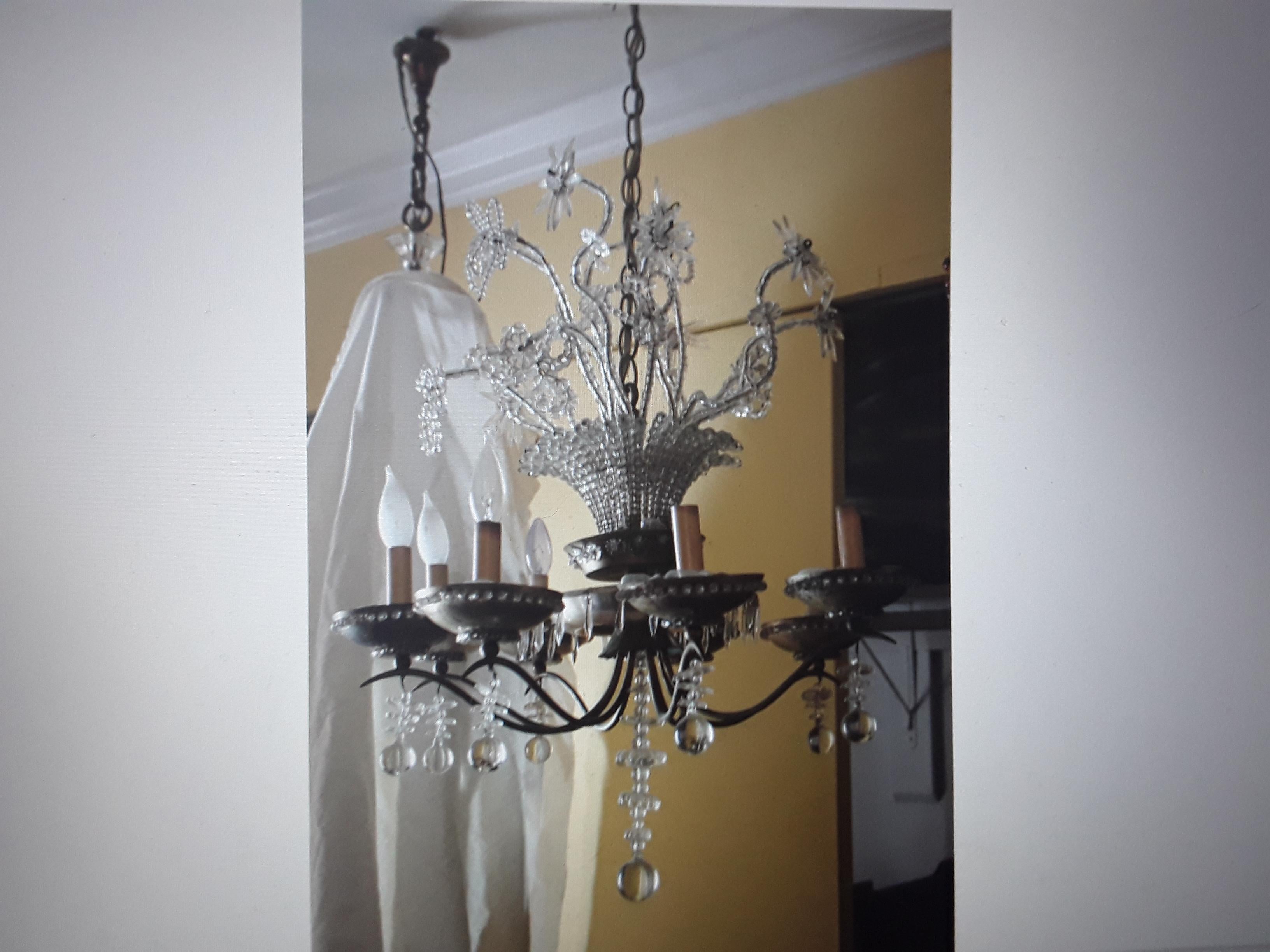 1920's French Art Deco Floral & Vase 23 Light Chandelier Deluxe by Maison Bagues For Sale 7