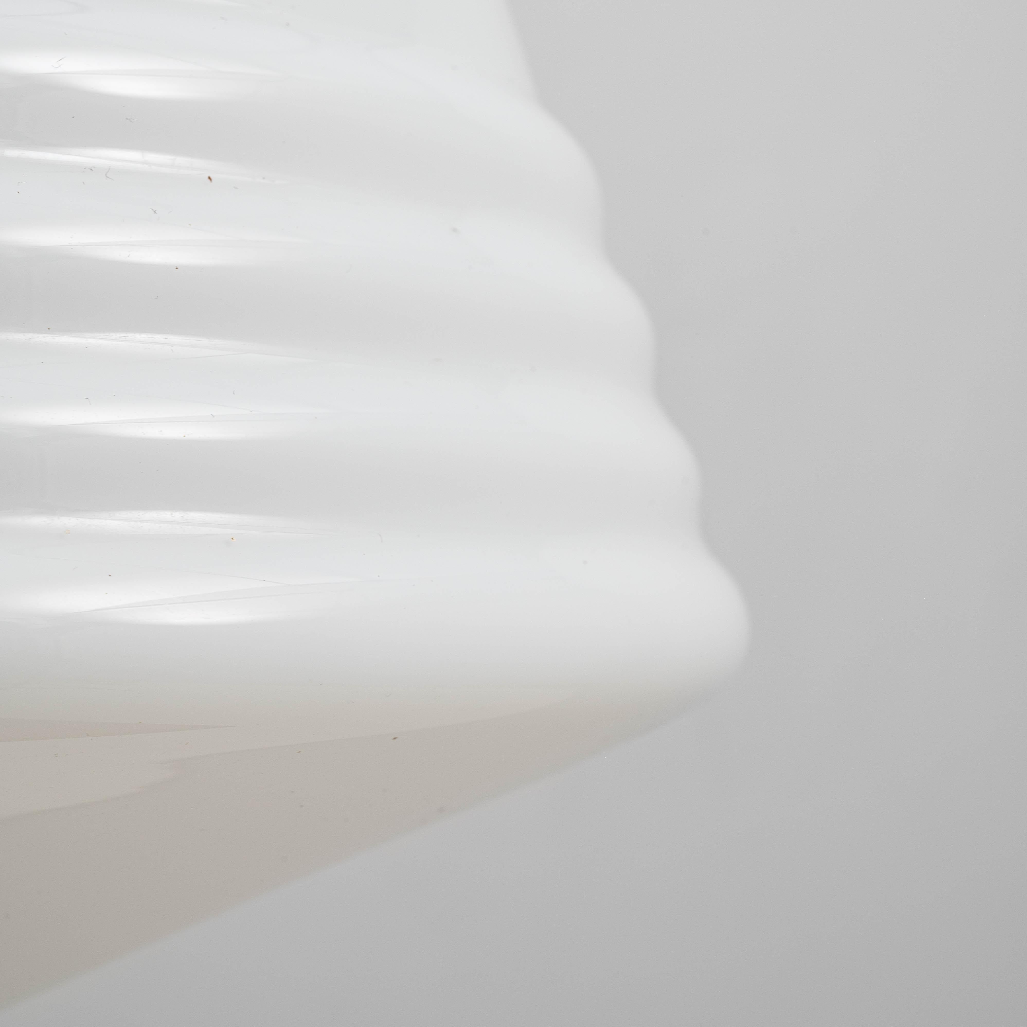 1920s French Art Deco Glass Pendant With Chrome Fitting For Sale 5