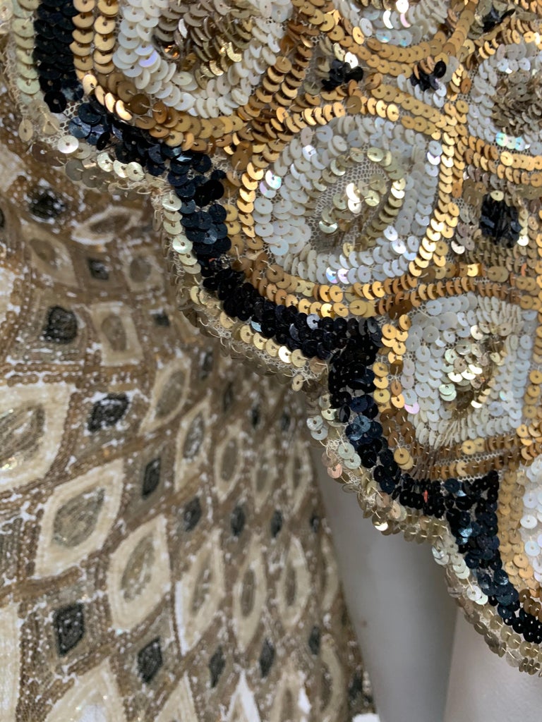1920s French Art Deco Gold & Black Harlequin Sequin Dancing Dress--ultra Rare! 1920s French Art Deco Gold & Black Harlequin Sequin Dancing Dress--ultra Rare!