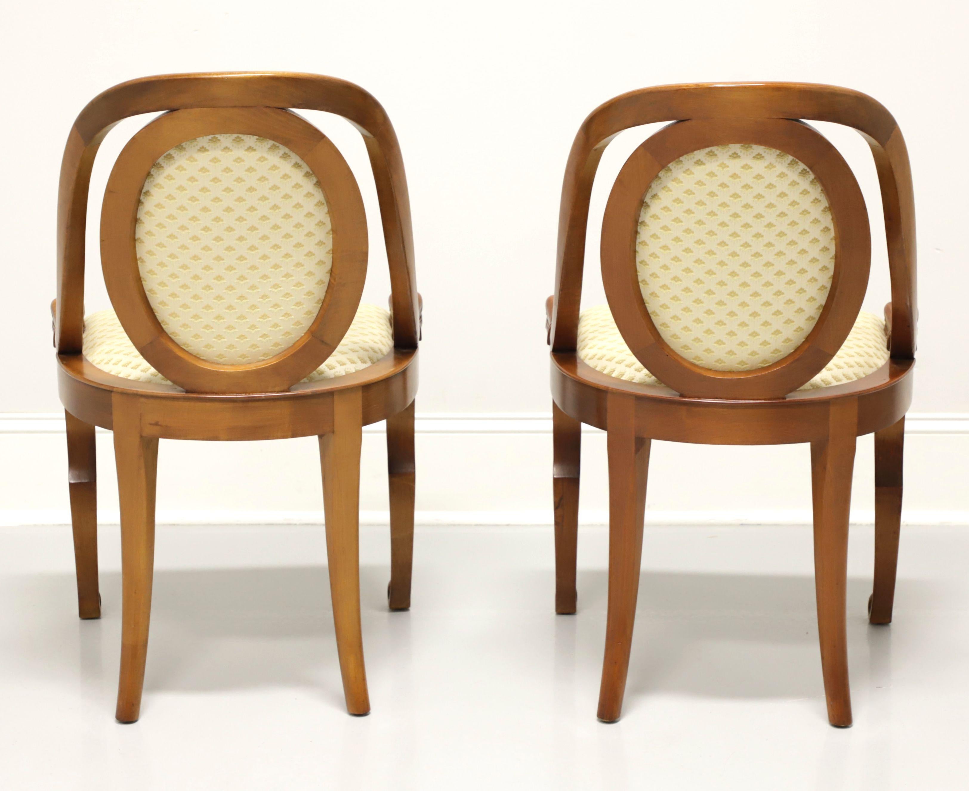 Fabric 1920's French Art Deco Goosehead Dining Chairs - Pair D For Sale
