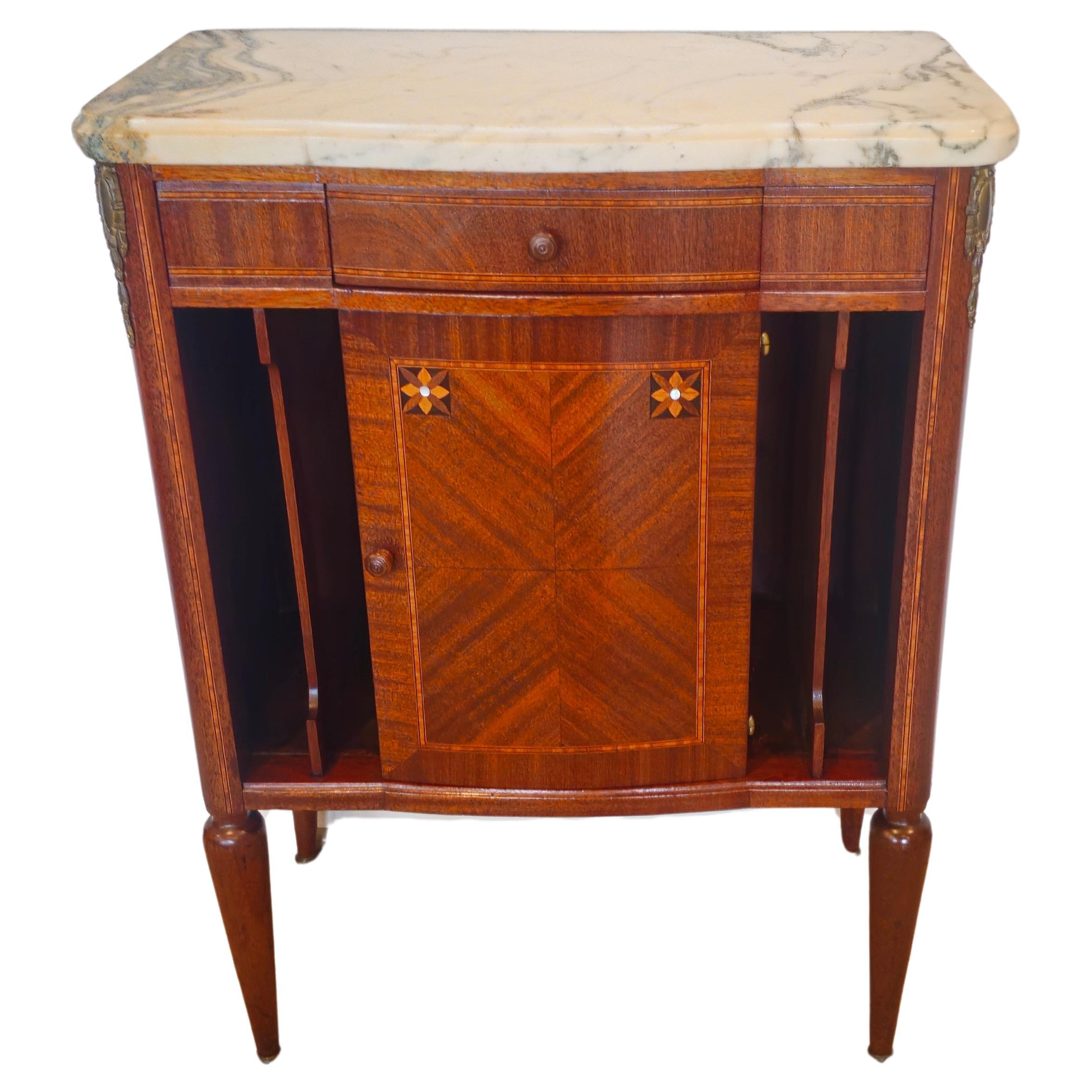 1920s French Art Deco Louis XVI Style Mahogany Bedside Cabinet  For Sale