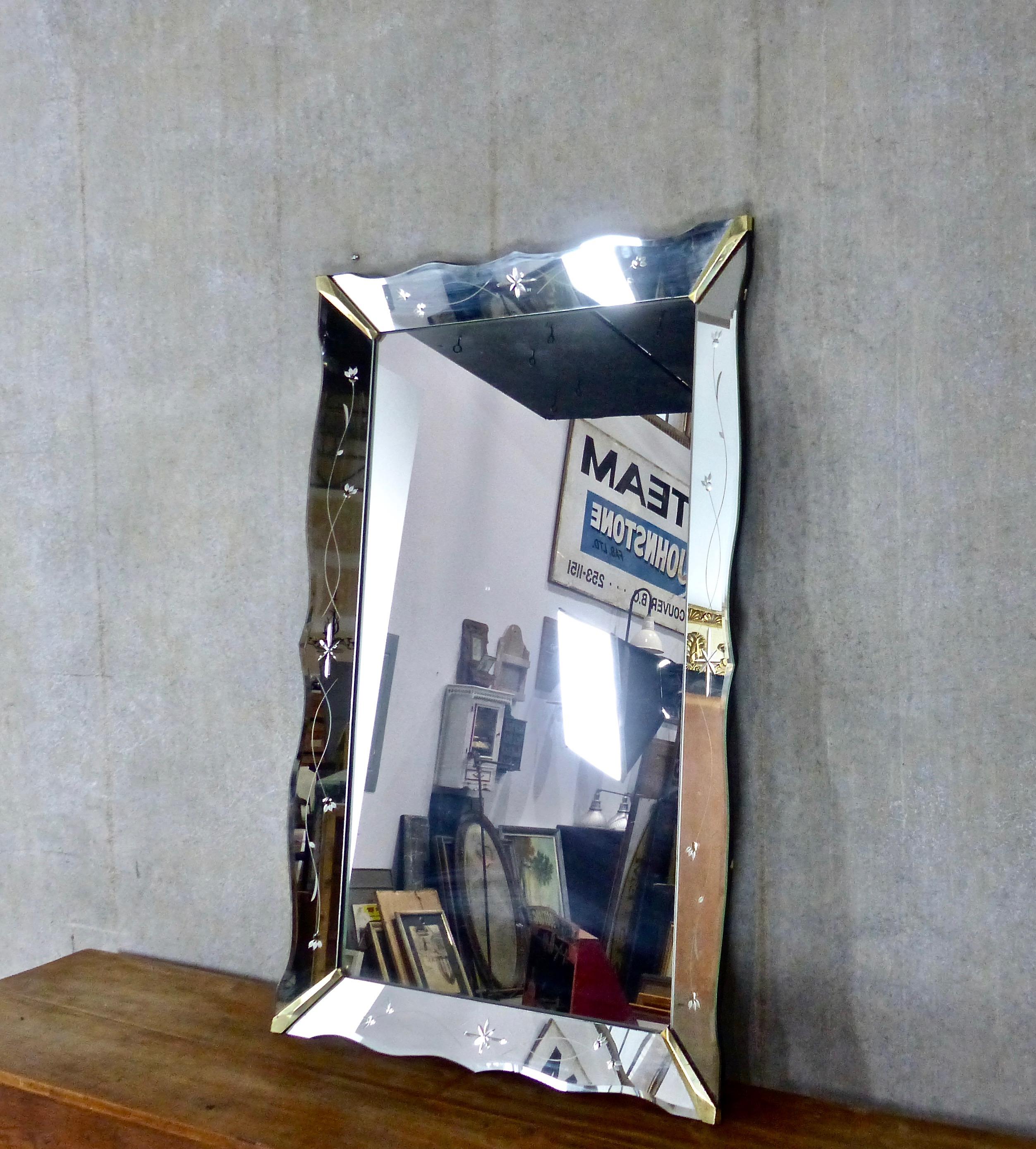 Early 20th Century 1920s French Art Deco Mantel Mirror