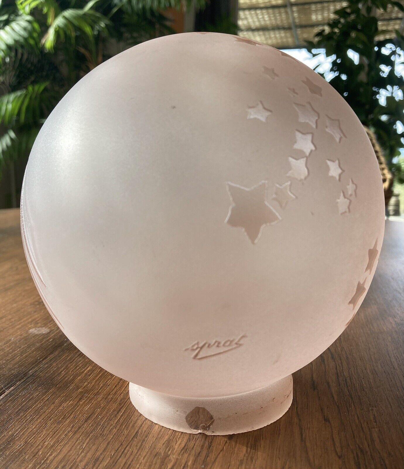 1920s French Art Deco Pink Planet Saturn Shooting Stars Table Lamp Signed Sprat For Sale 5