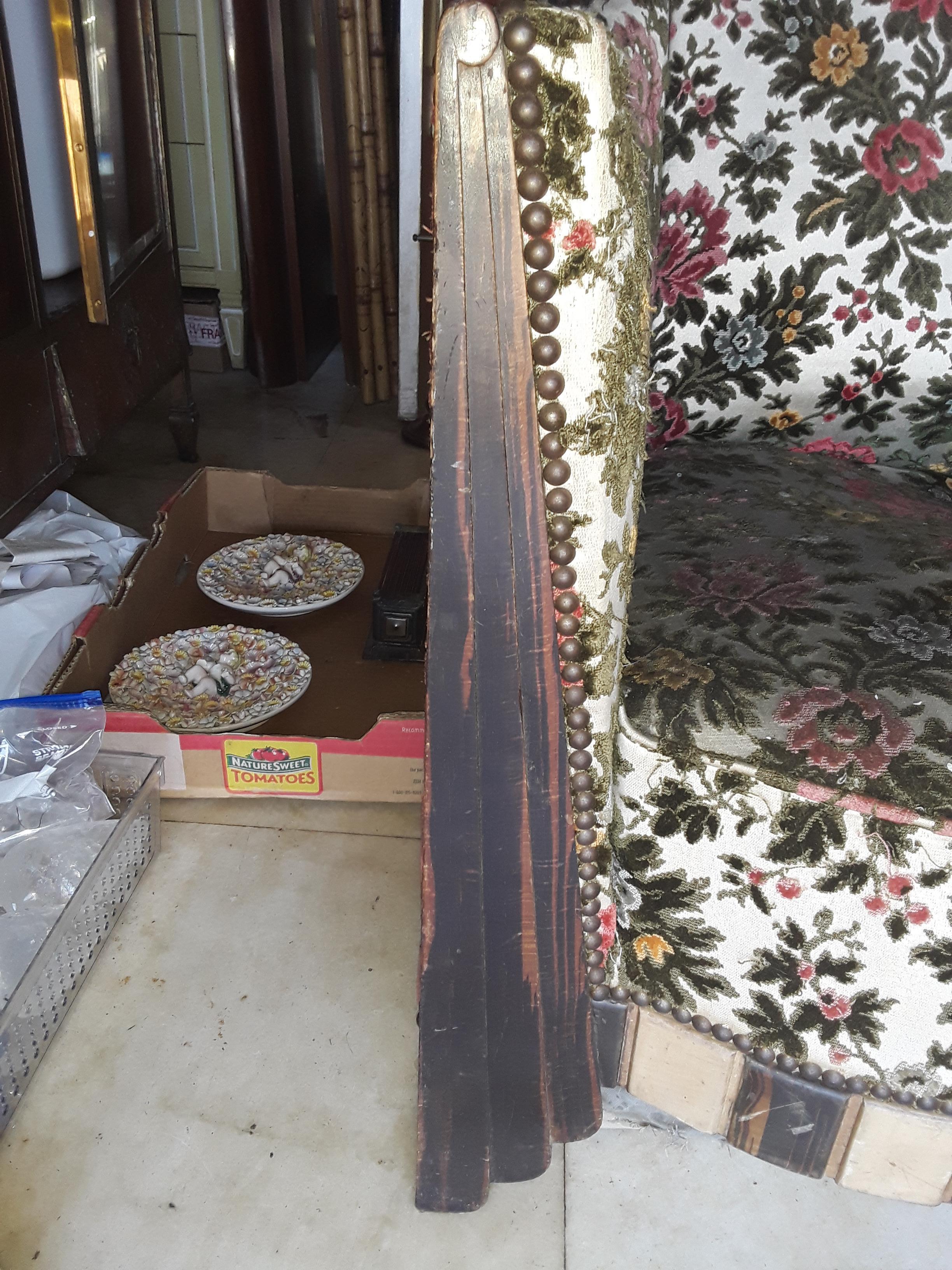 1920's French Art Deco Solid Macassar Ebony w/ Parchment Club Chair - Original For Sale 13