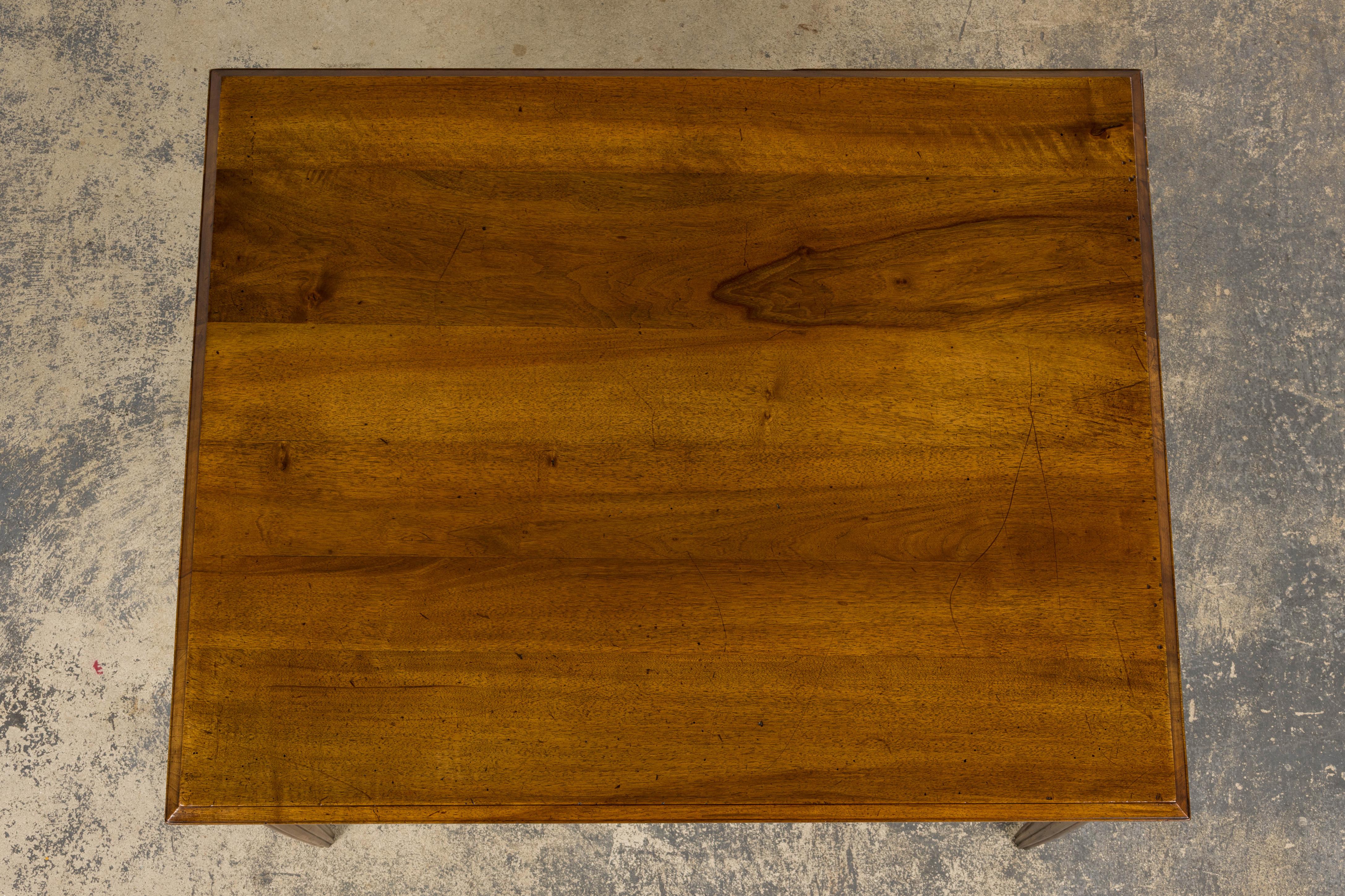 20th Century 1920s French Art Deco Walnut Writing Table For Sale