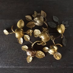1920s French Art Nouveau Set of Six Bronze Hinged Apples and Pear Trinket Boxes