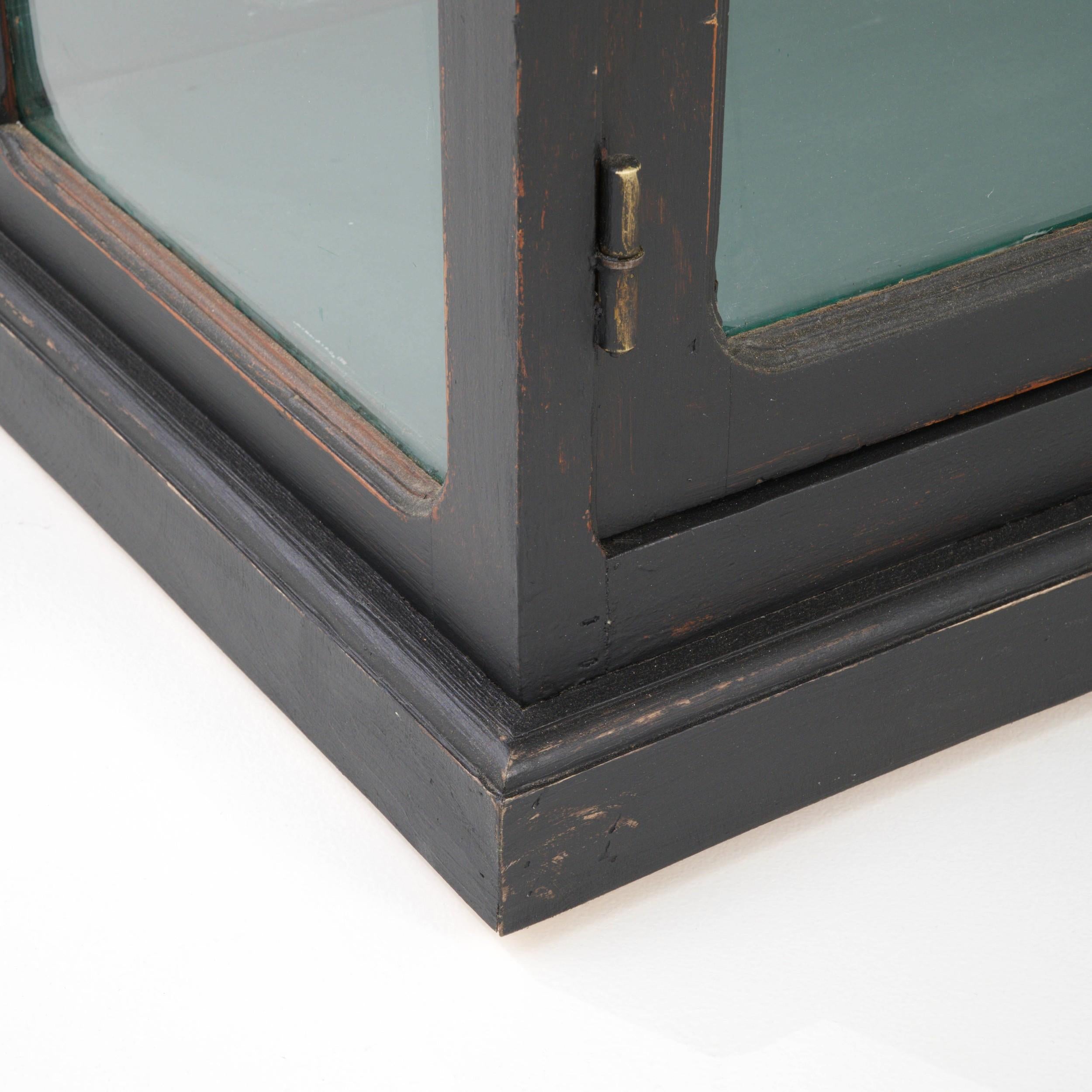 1920s French Black Patinated Wooden Vitrine 7