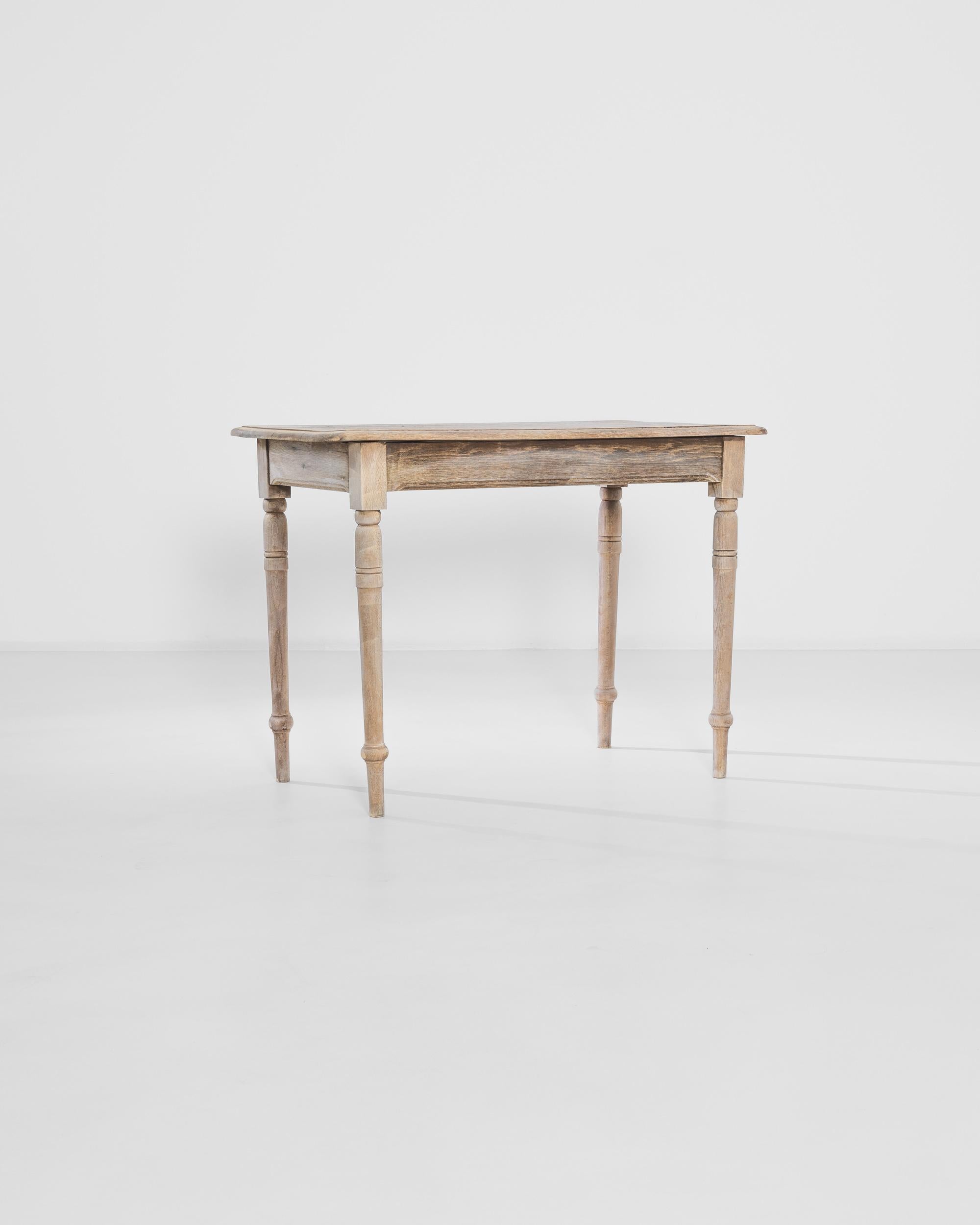 French Provincial 1920s French Bleached Oak Table