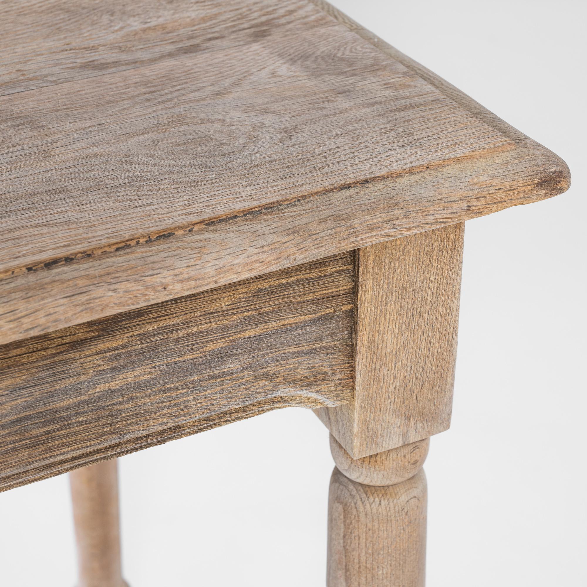 Early 20th Century 1920s French Bleached Oak Table