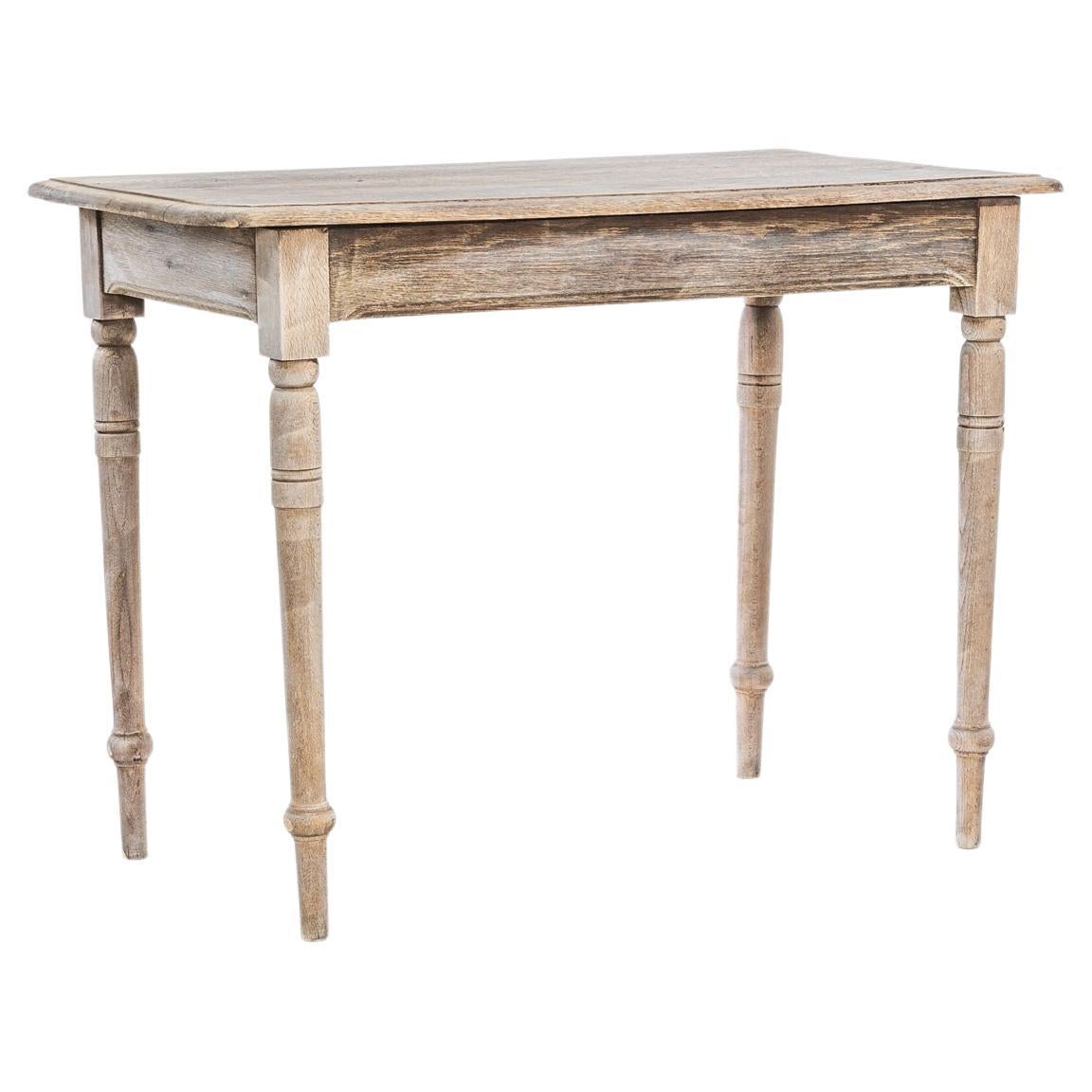 1920s French Bleached Oak Table