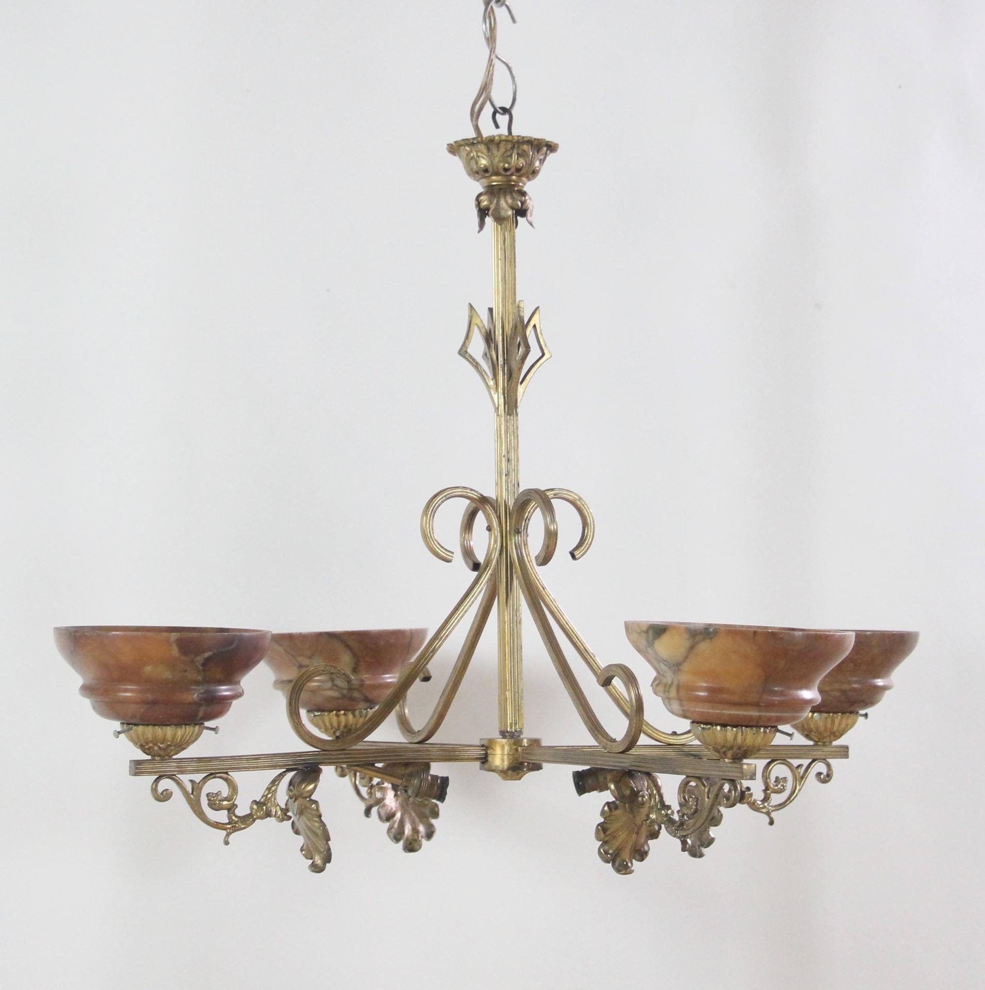 1920 brass chandelier