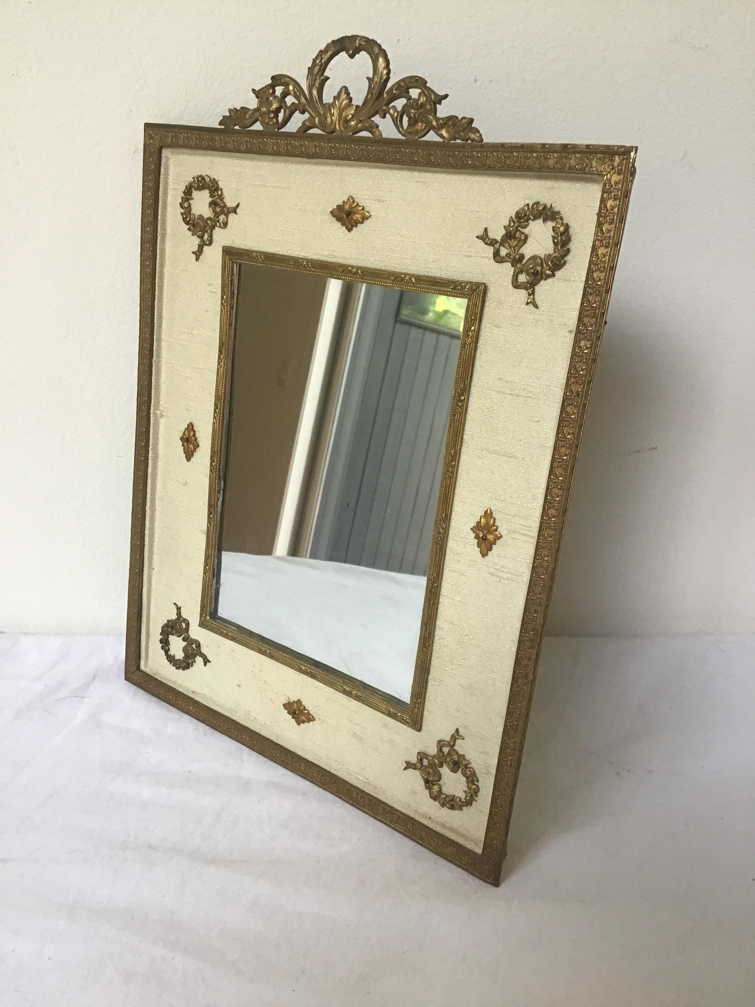 1920s French brass ormolu classical picture frame. Currently a mirror.