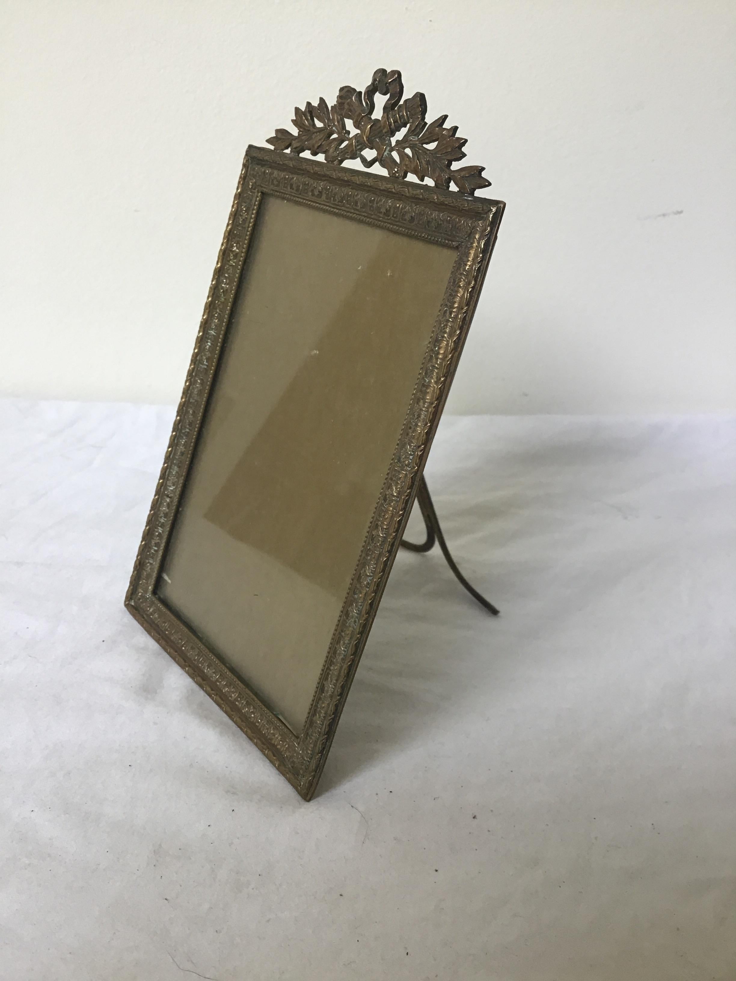 1920s French brass picture frame.
