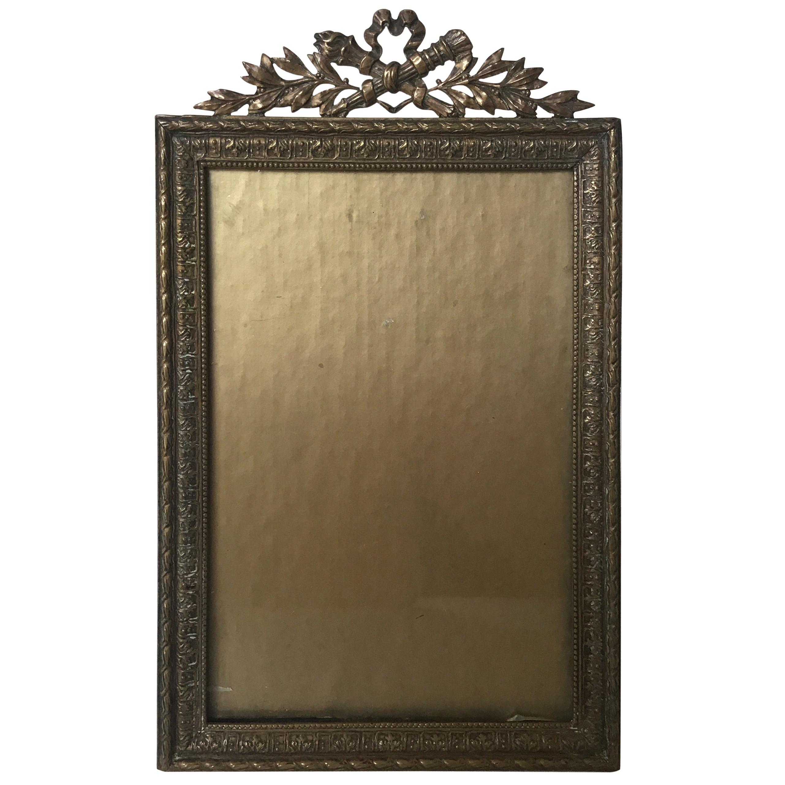1920s French Brass Picture Frame