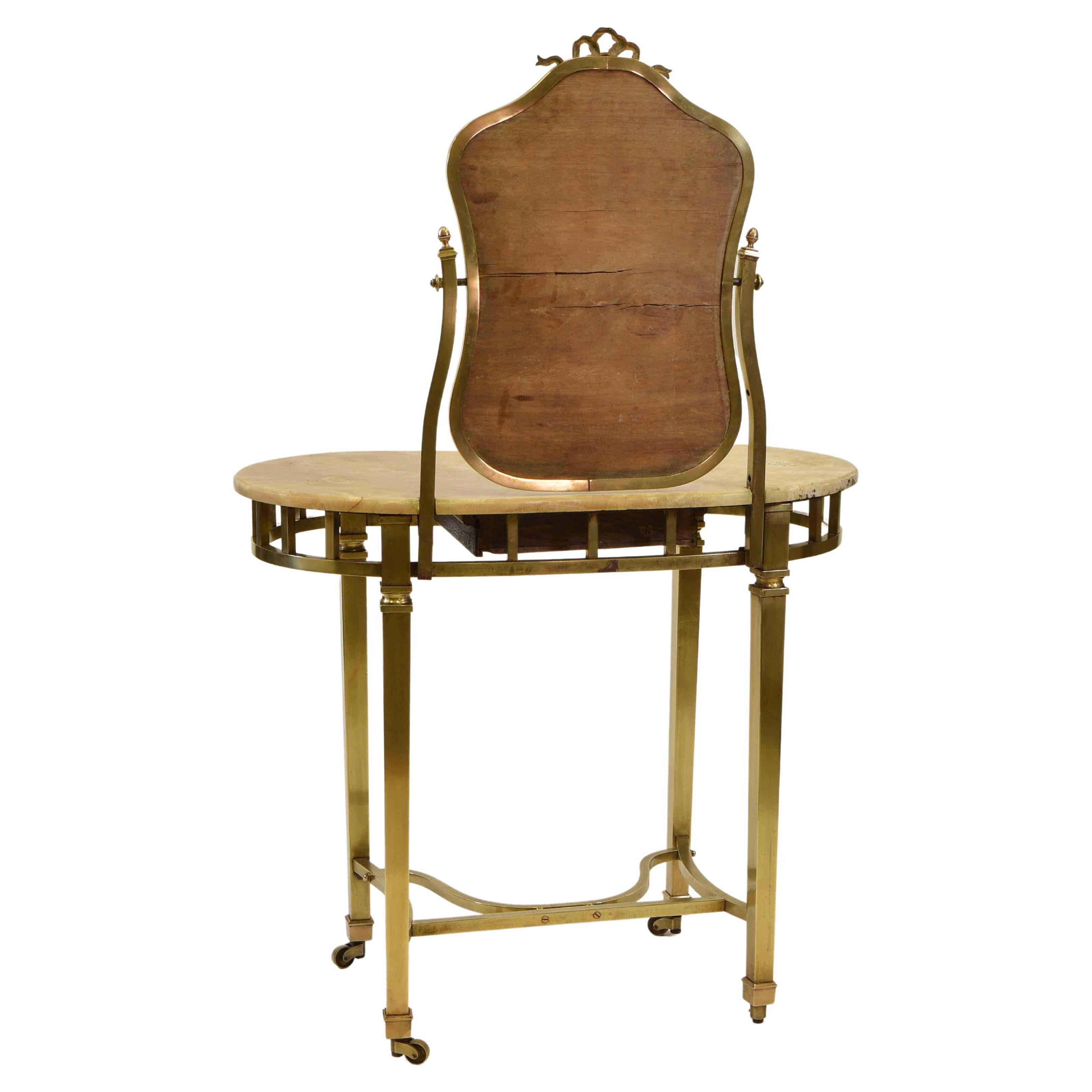 1920s French Brass Vanity Dressing Table For Sale 10
