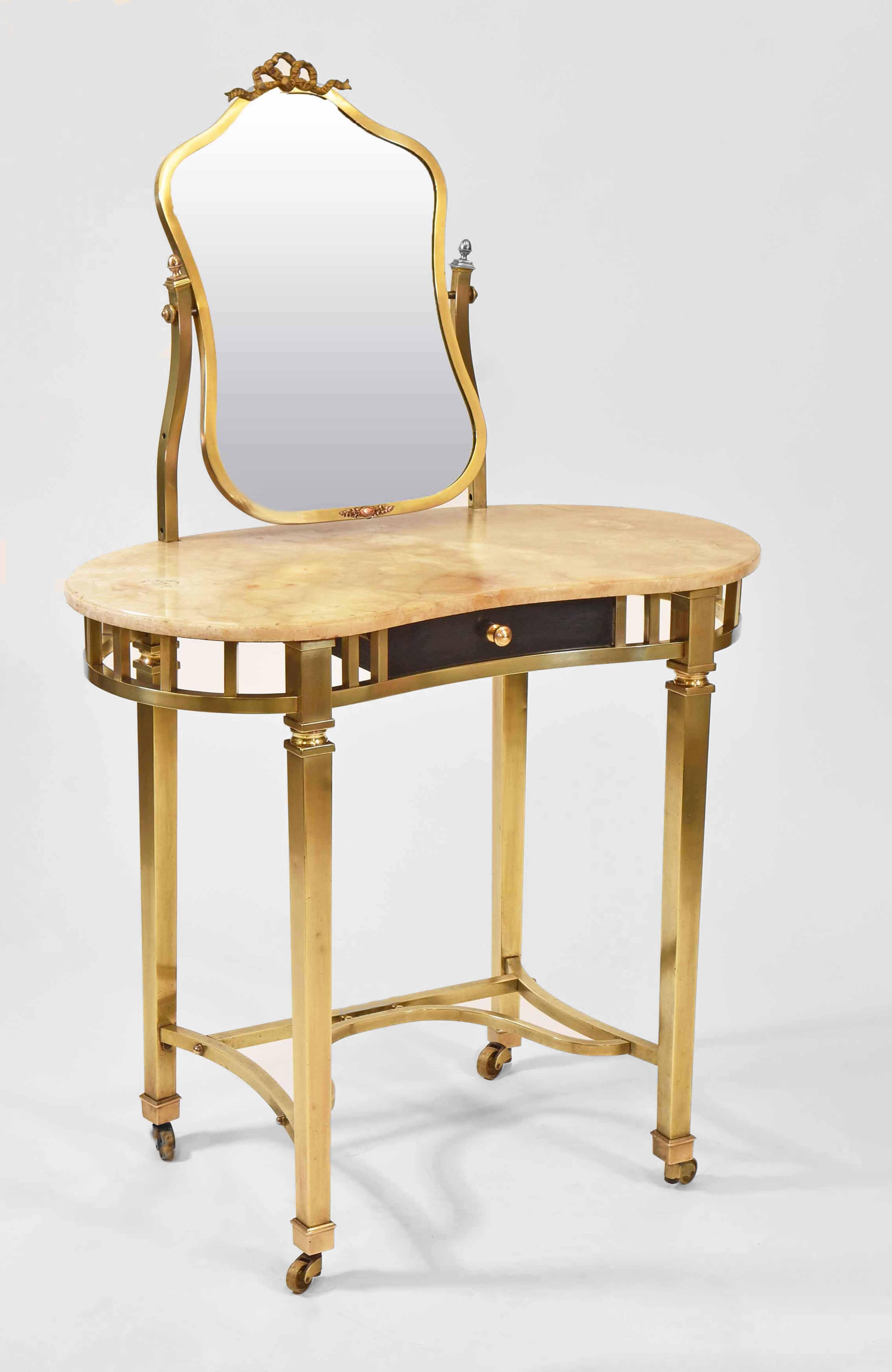 1920s French Brass Vanity Dressing Table For Sale at 1stDibs | parisian
