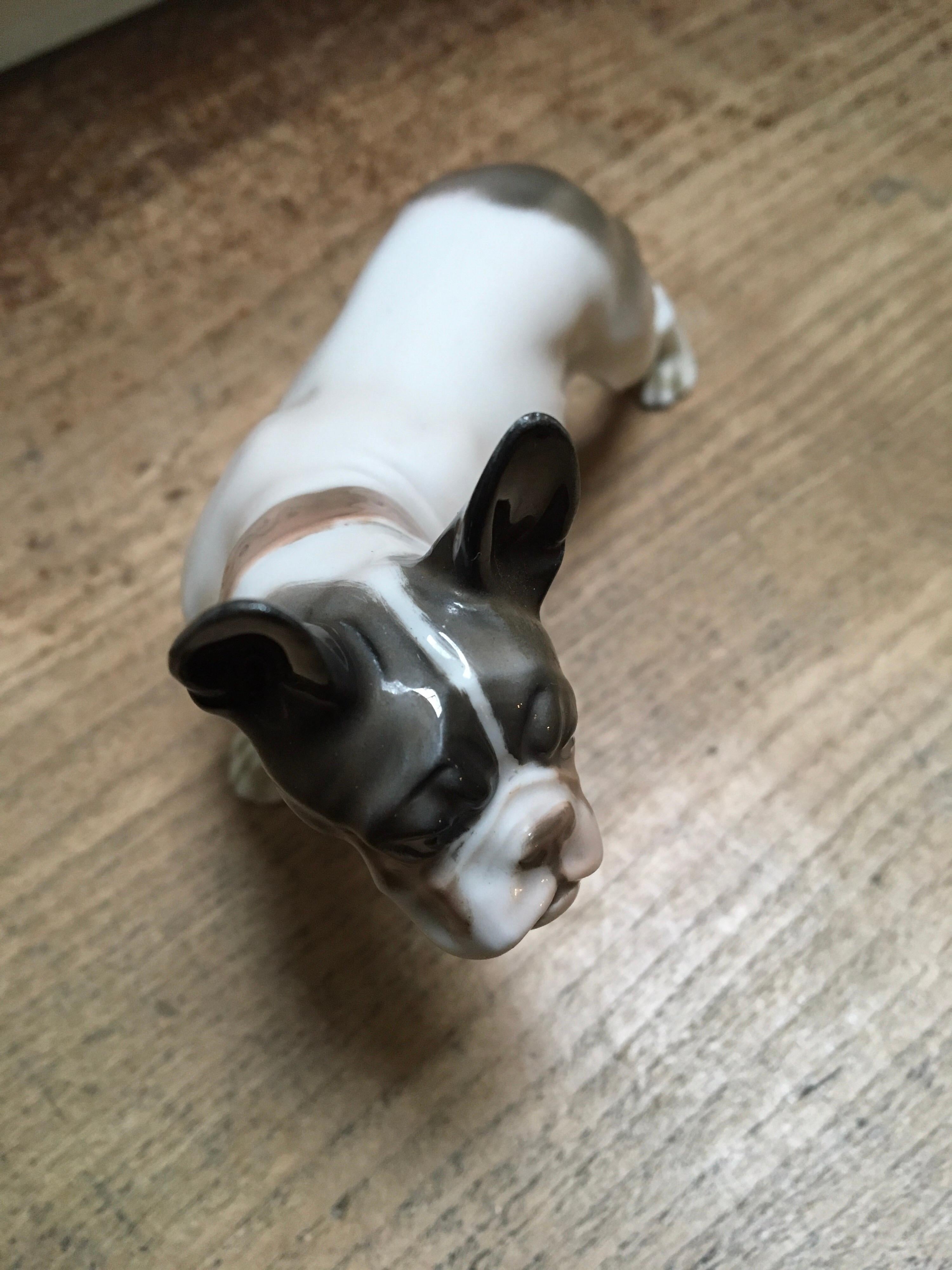 1920s French Bulldog Figurine by Rosenthal Selb Bavaria Germany, Art Deco In Good Condition For Sale In Antwerp, BE