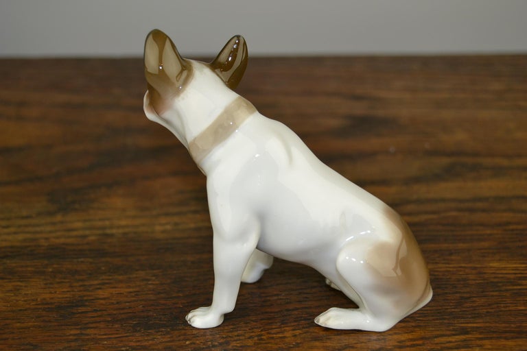 20th Century 1920s French Bulldog Figurine Rosenthal Selb Bavaria Germany, Art Deco Porcelain For Sale