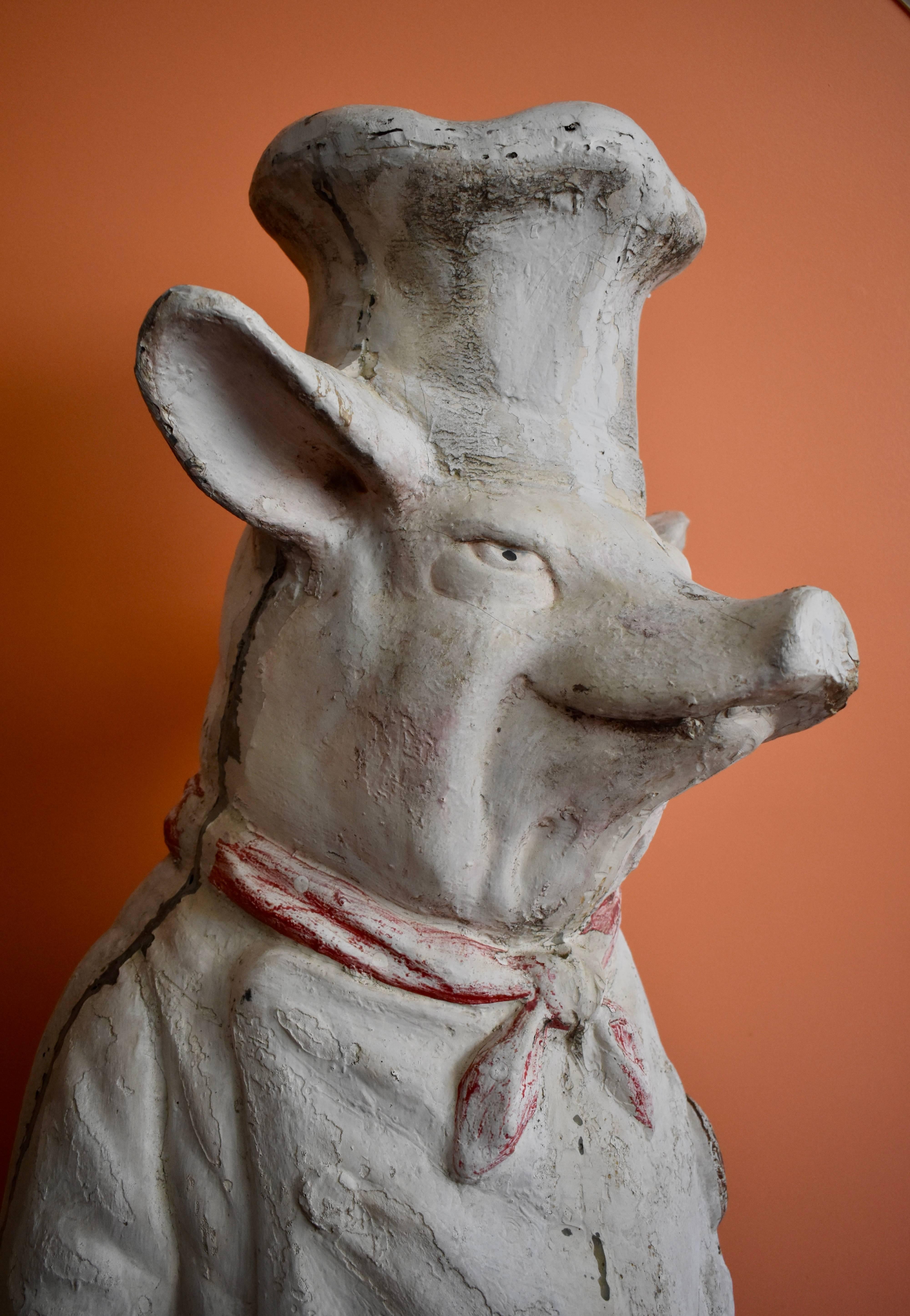 Plaster Pig French Charcuterie Restaurant Four Foot Advertising Display 1920s 6