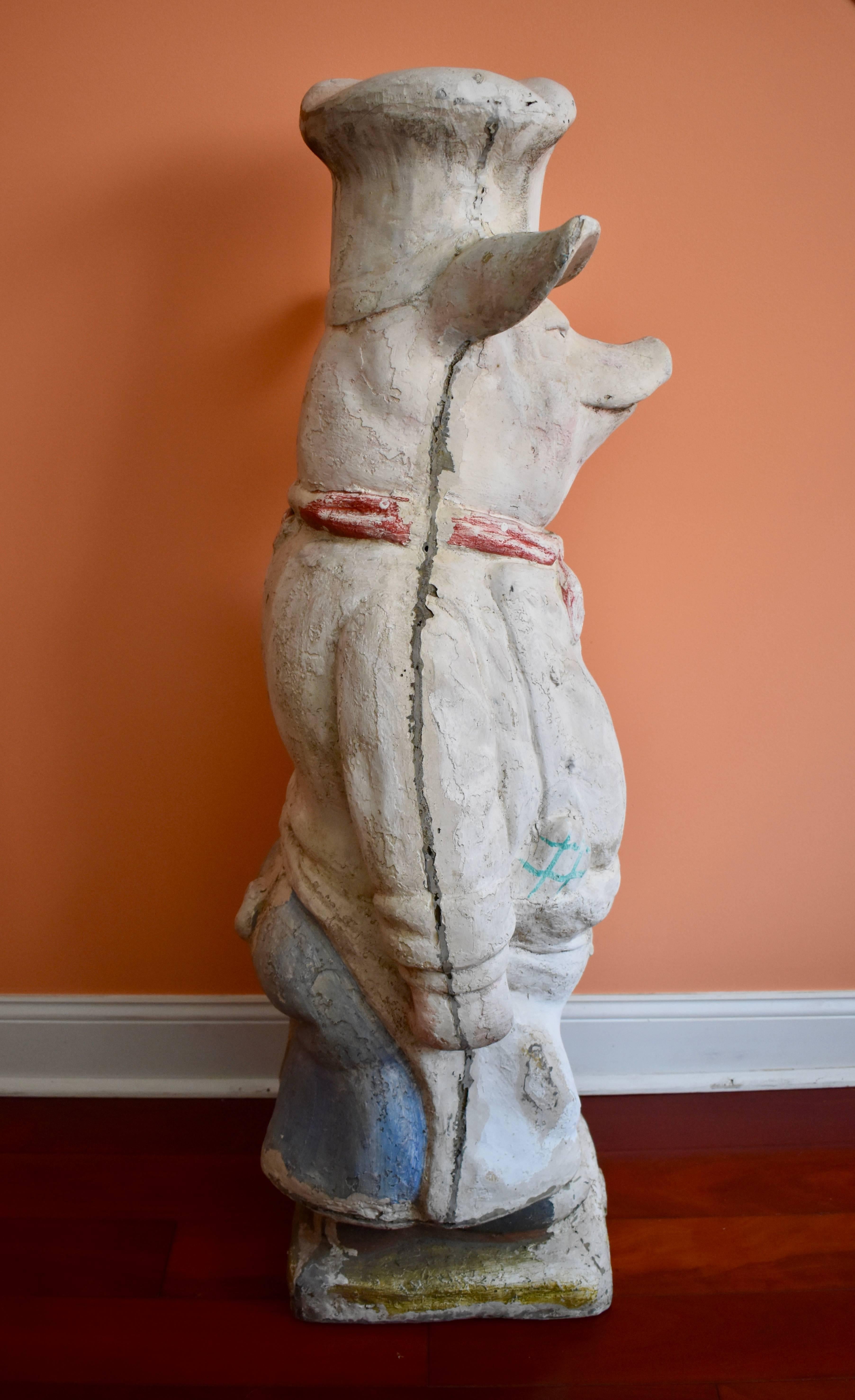 ceramic chef pig statue