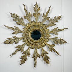 1920’s French Carved Giltwood Sunburst Mirror