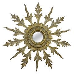 1920’s French Carved Giltwood Sunburst Mirror