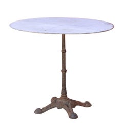 1920s French Cast Iron and Zinc Round Bistro Table - Two Available