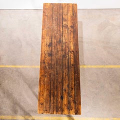 1920's French Chapel Folding Scrubbed Top Trestle Table