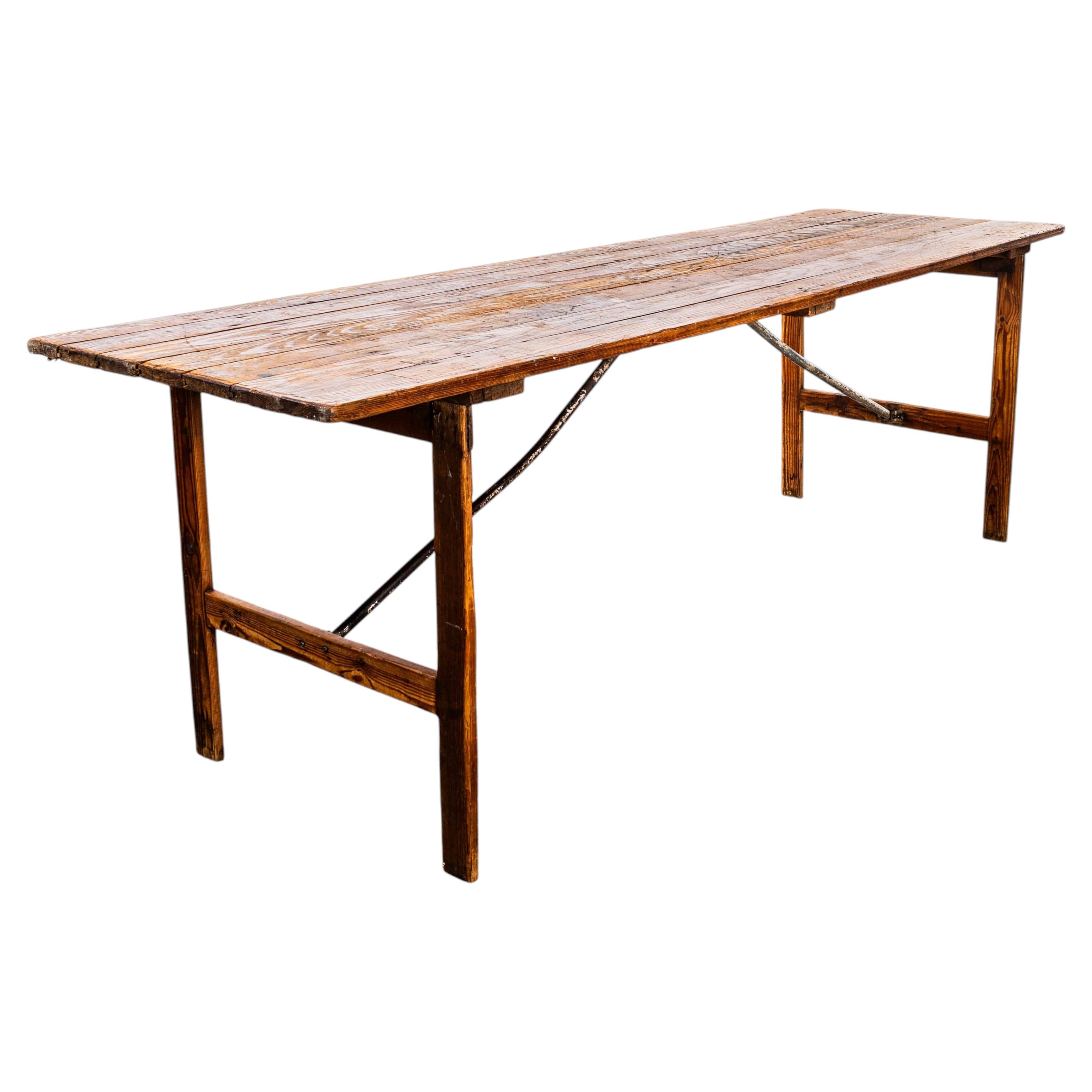 1920's French Chapel Trestle Dining Table