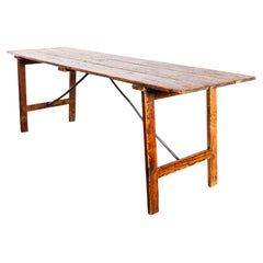 Mesa de comedor francesa con patas en forma de caballete, estilo «Chapel», de los años 20
