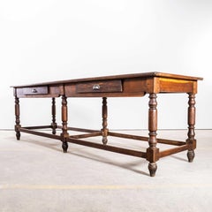 1920's French Chateau Hall Table With Original Oak Scrubbed Top