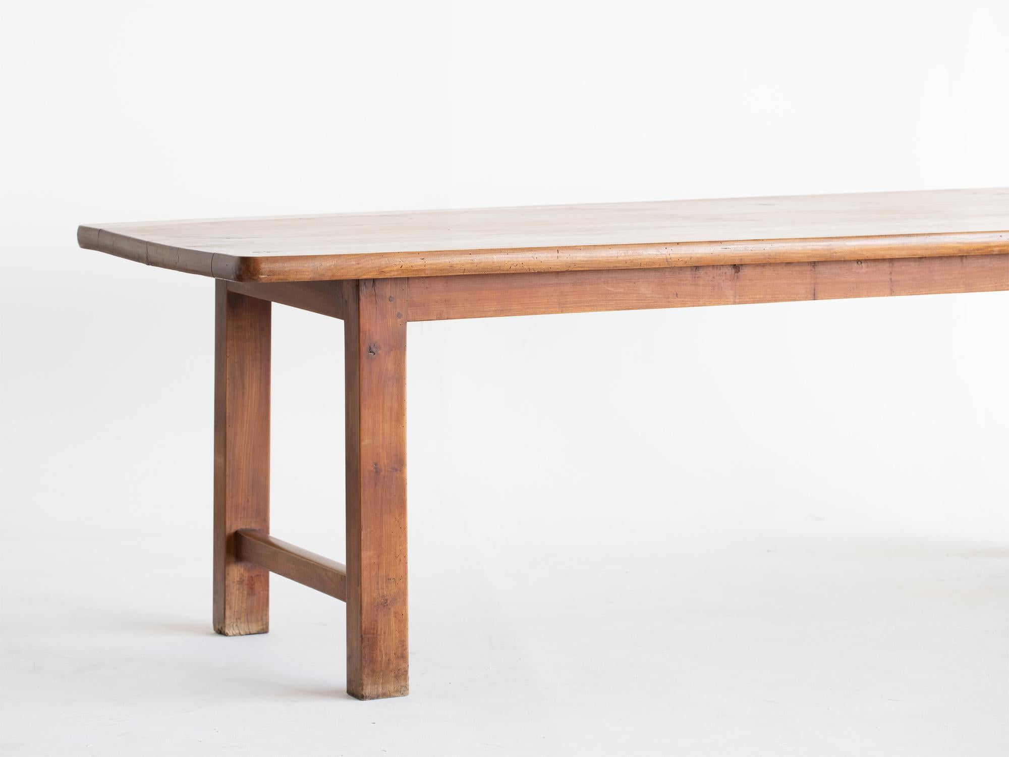 French Provincial 1920s French Cherrywood Farmhouse Dining Table