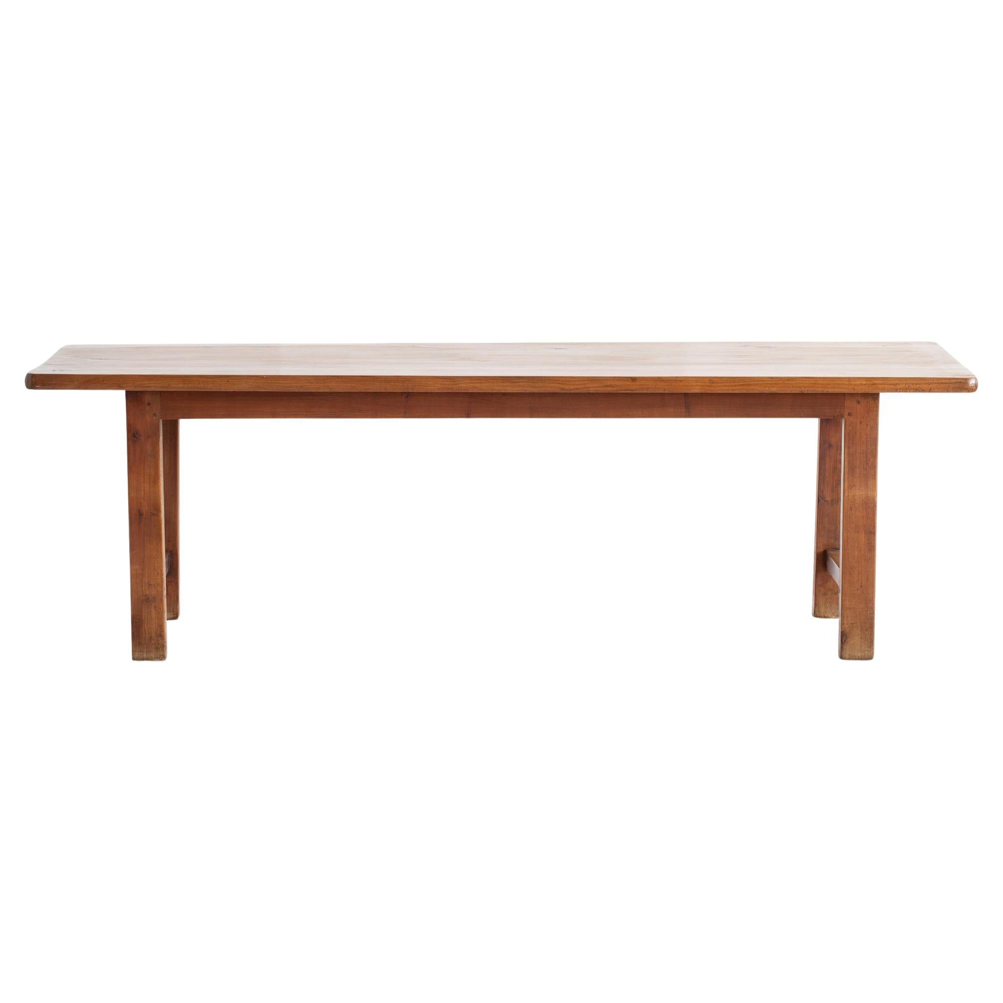 1920s French Cherrywood Farmhouse Dining Table