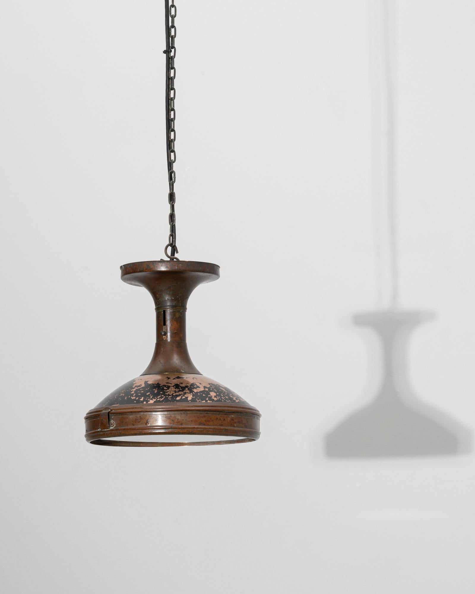 Lámpara colgante industrial francesa de cobre de los años 20 en venta 3