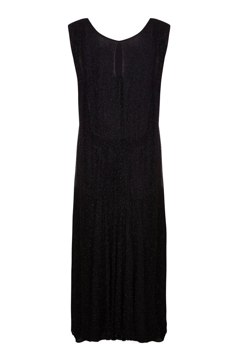 1920s French Couture Black All Over Beaded Flapper Dress at 1stDibs