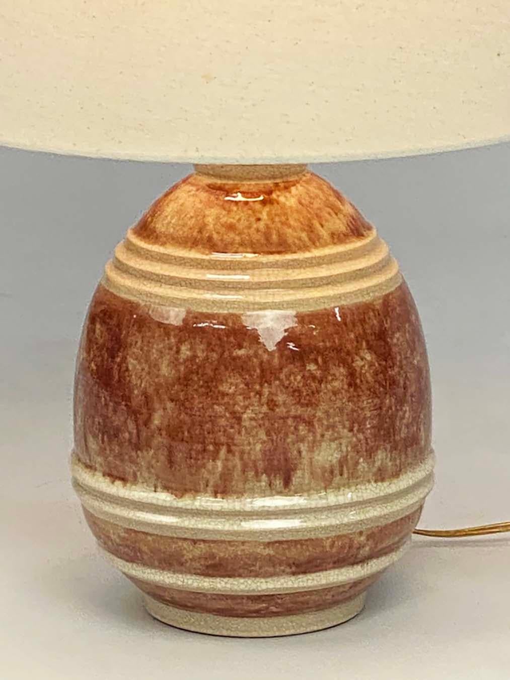 Lampe française Marcel Guillard des années 1920 à glaçure craquelée pour Etling Paris en vente 3