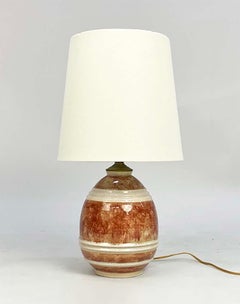 Lampe française Marcel Guillard des années 1920 à glaçure craquelée pour Etling Paris