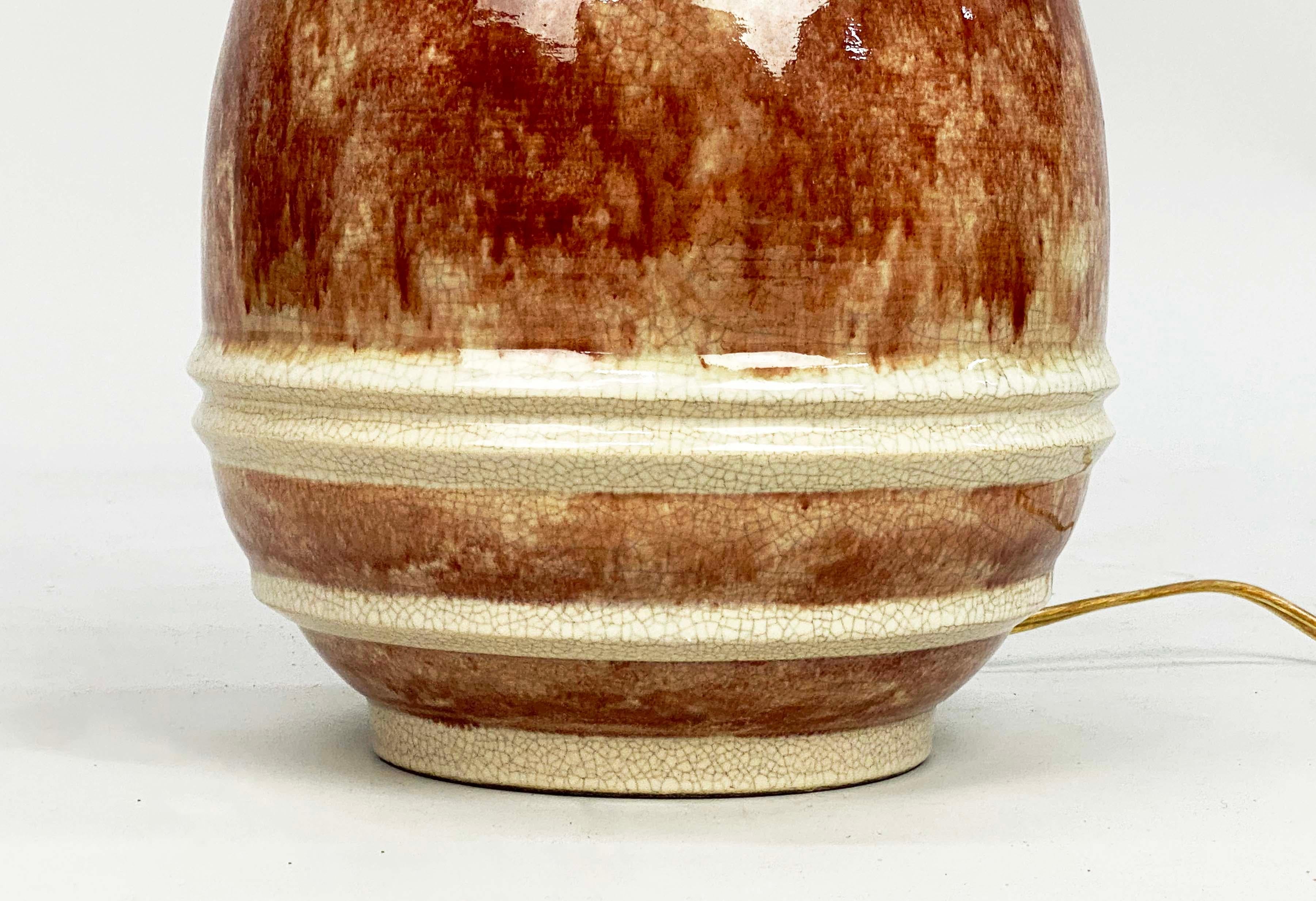 Français Lampe française Marcel Guillard des années 1920 à glaçure craquelée pour Etling Paris en vente