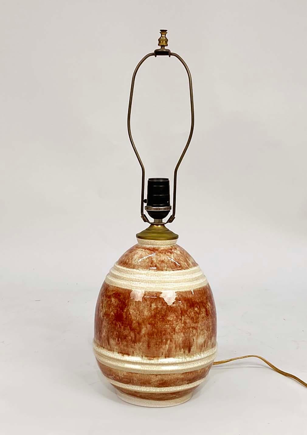 Début du 20ème siècle Lampe française Marcel Guillard des années 1920 à glaçure craquelée pour Etling Paris en vente