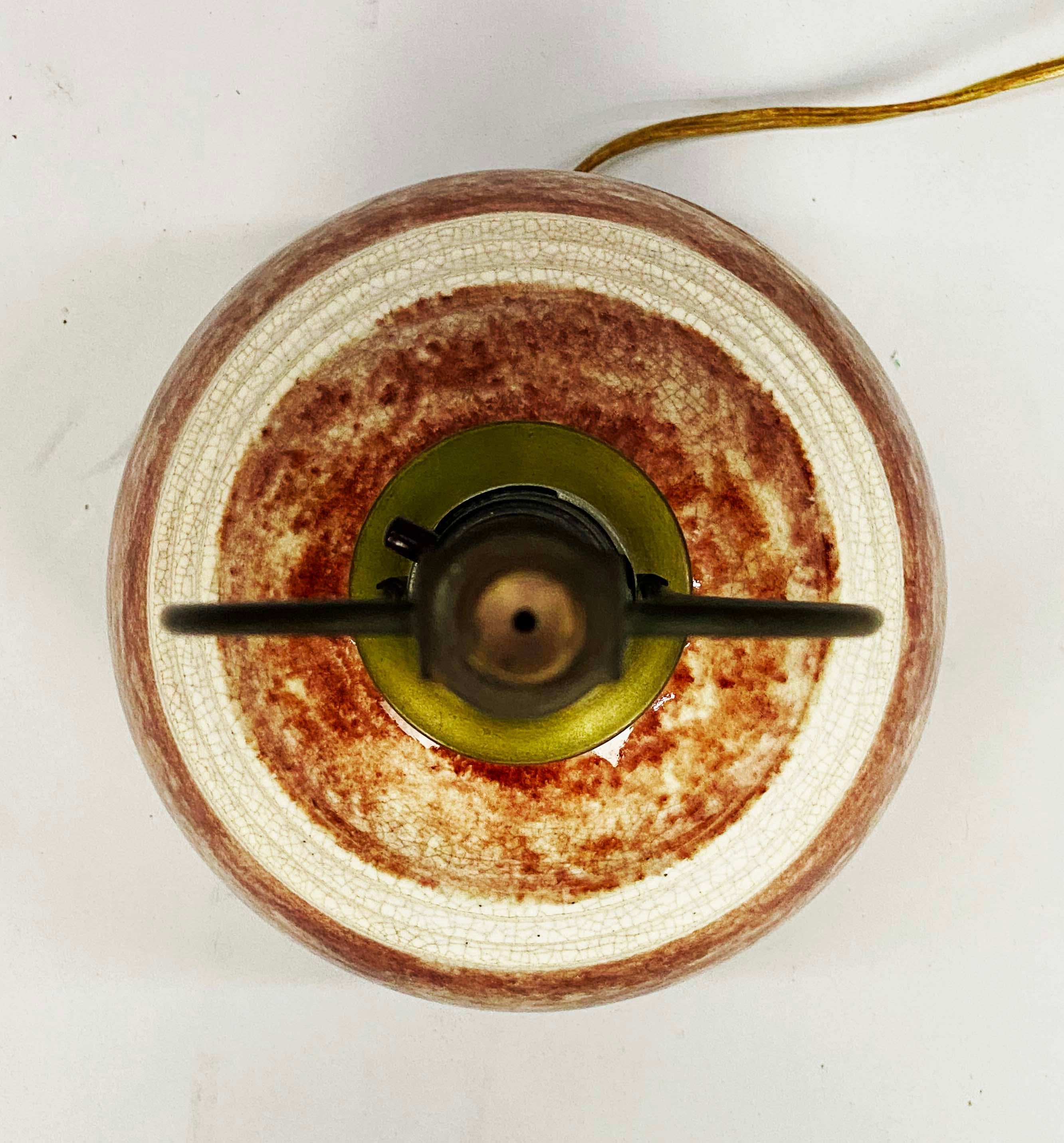 Céramique Lampe française Marcel Guillard des années 1920 à glaçure craquelée pour Etling Paris en vente