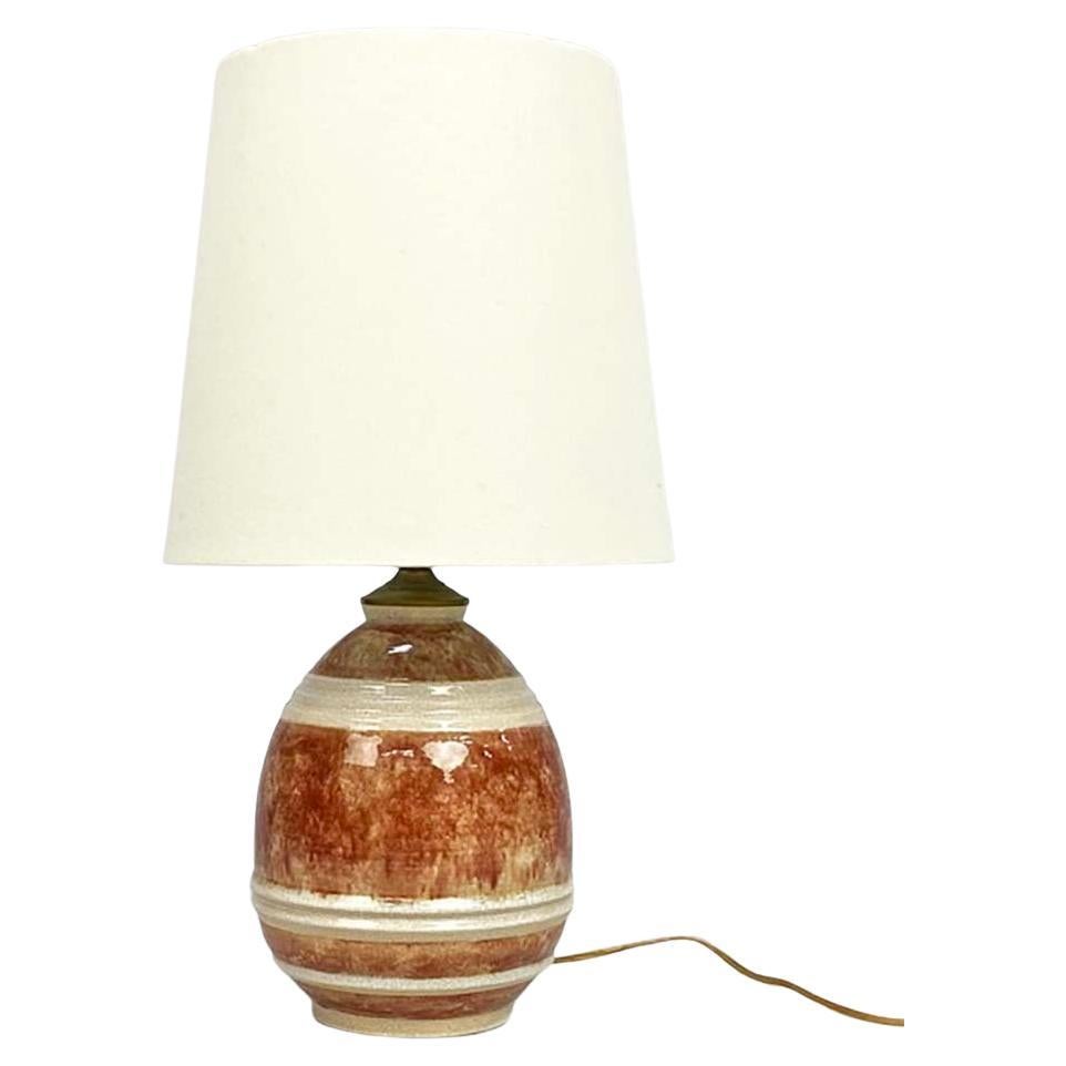 1920's French Crackle Glaze Ceramic Marcel Guillard Lamp for Etling Paris
