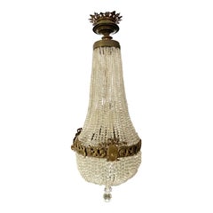 1920’s French Crystal & Brass Chandelier
