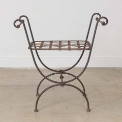 Tabouret en fer Curule français des années 1920